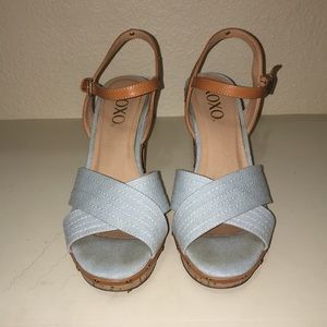 XOXO Light Blue Chunky Heels